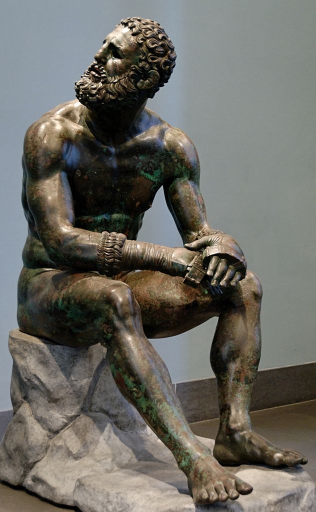 The Roman-era bronze statue of "The Pugilist at Rest"